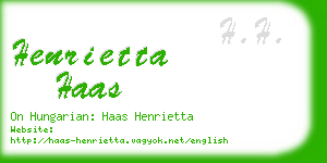 henrietta haas business card